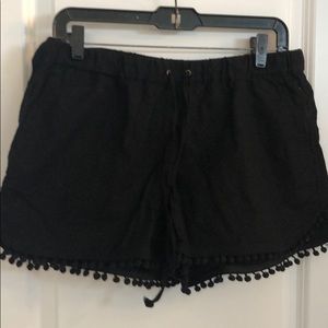 JCrew black linen shorts